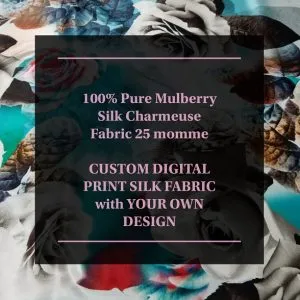 CUSTOM Digital Print Mulberry Silk Fabric 25 Momme
