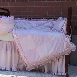 Silk Baby Crib Dupioni Gingham Bedding Set
